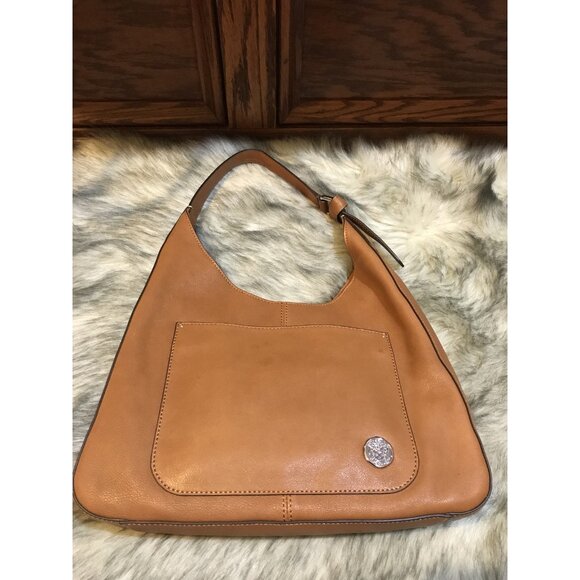 VINCE CAMUTO ADRIA HOBO LEATHER HANDBAG CHESTNUT BROWN NWT - Picture 4 of 9